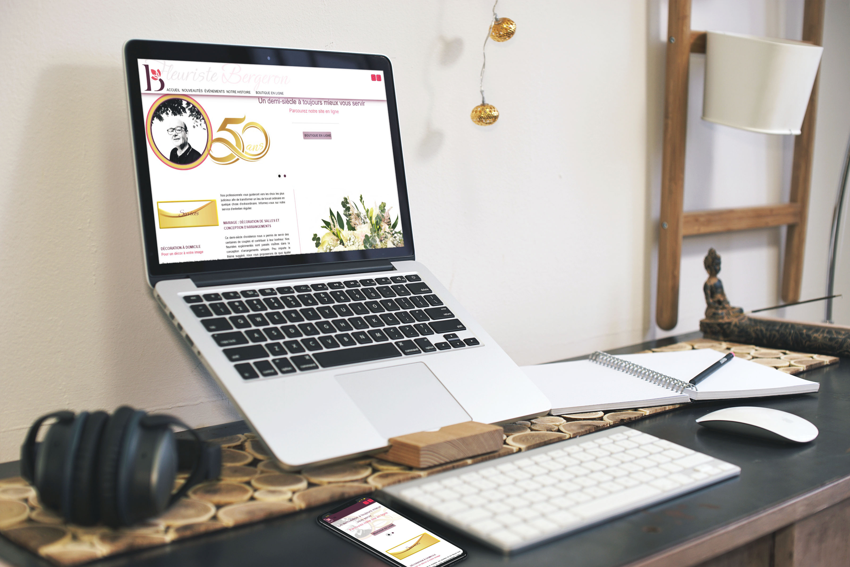 Réalisation du site web Fleuriste Bergeron