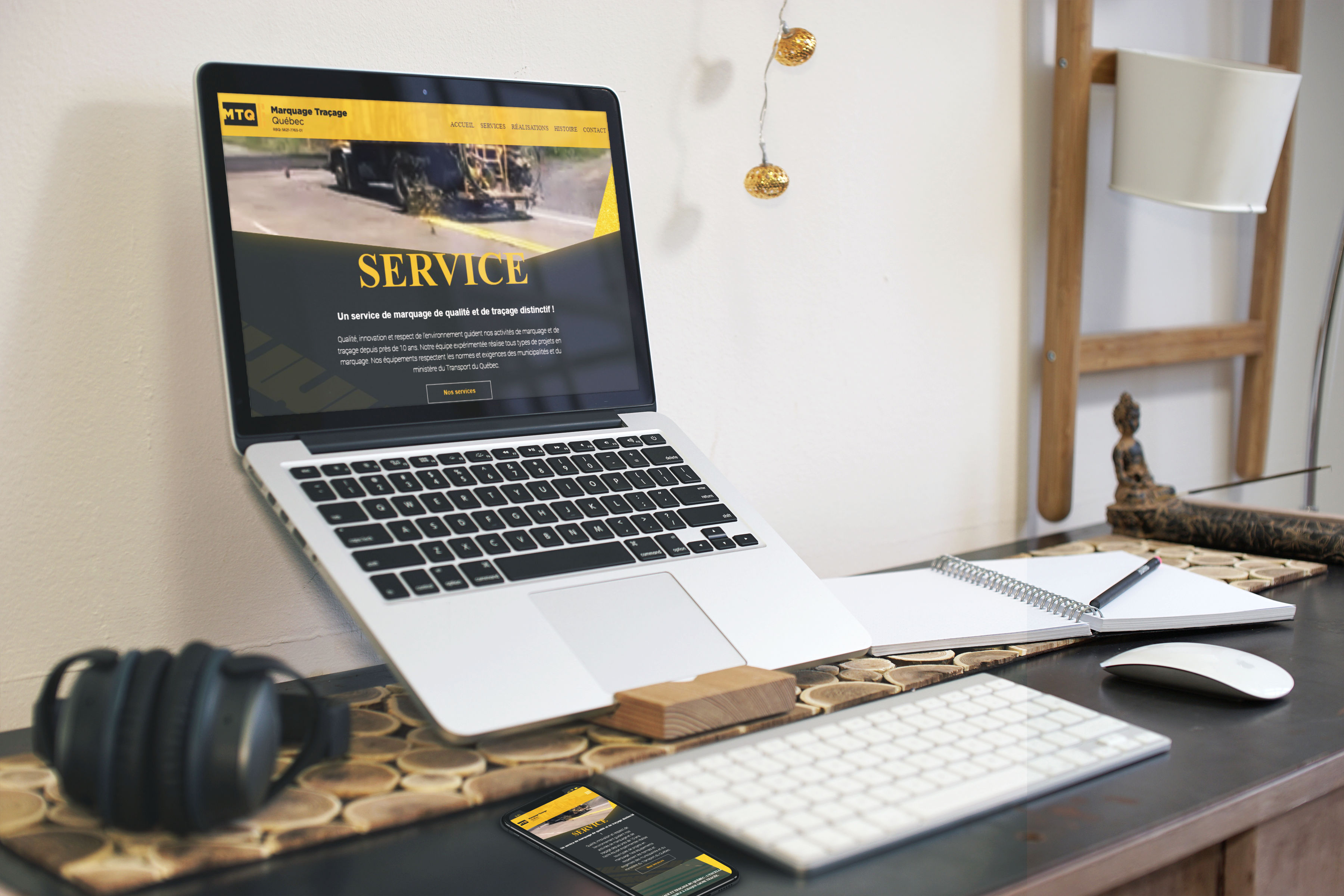 Réalisation du site web Marquage Traçage Québec