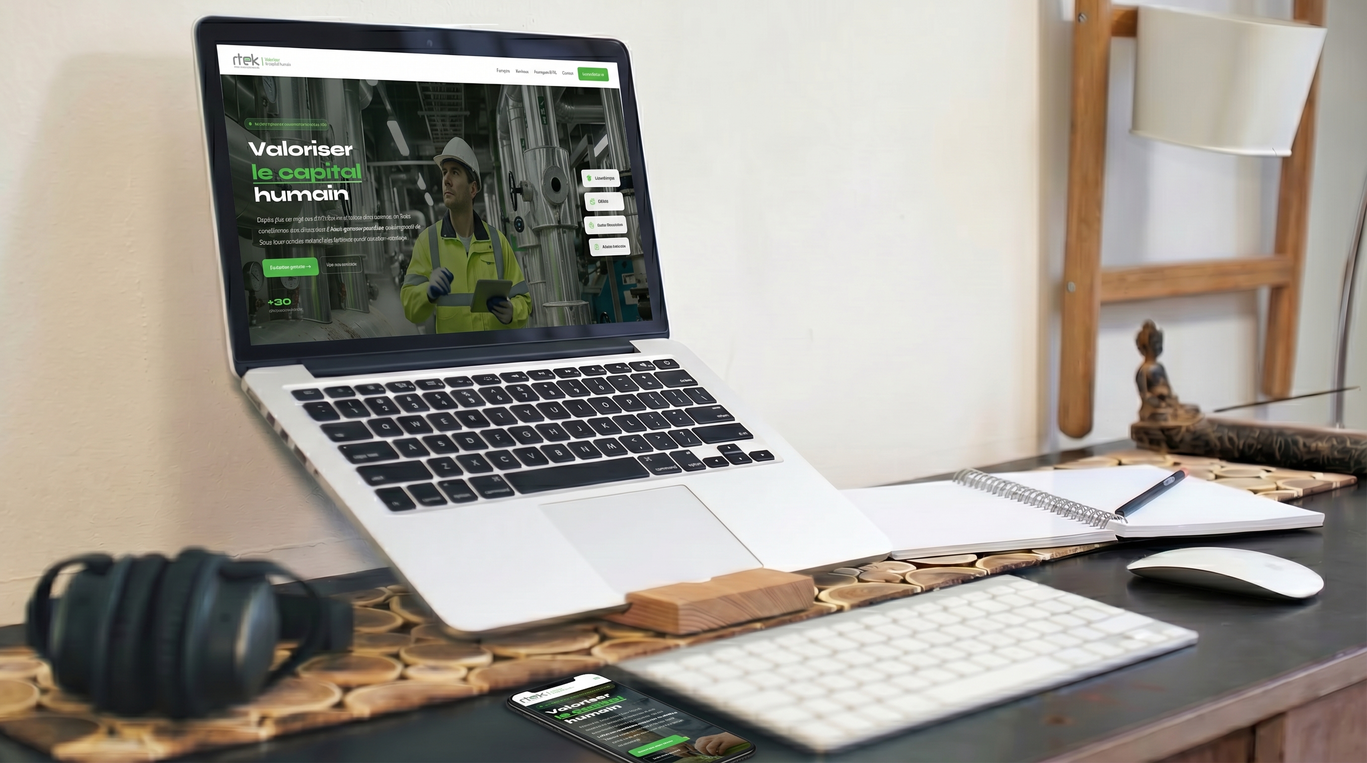 Réalisation du site web Rtek - Valoriser le capital humain